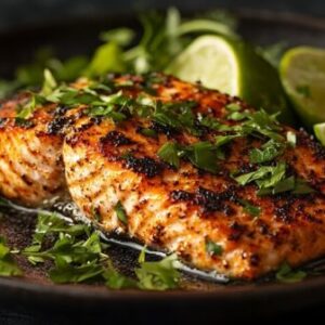 Blackened Salmon with Dill & Avocado Crema