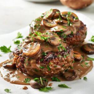 Chopped Sirloin with Mushroom Demi-Glace