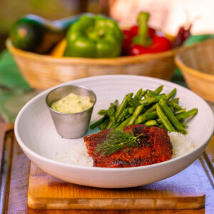 Blackened Salmon with Dill & Avocado Crema