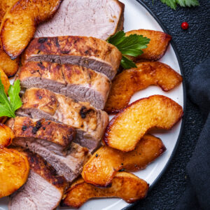 Grilled Pork with Roasted Sweet Potatoes